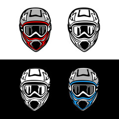 helmet head full face icon design logo vector