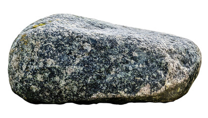 Fototapeta premium Isolated gray granite boulder, natural rock, smooth texture, suitable for design or nature background