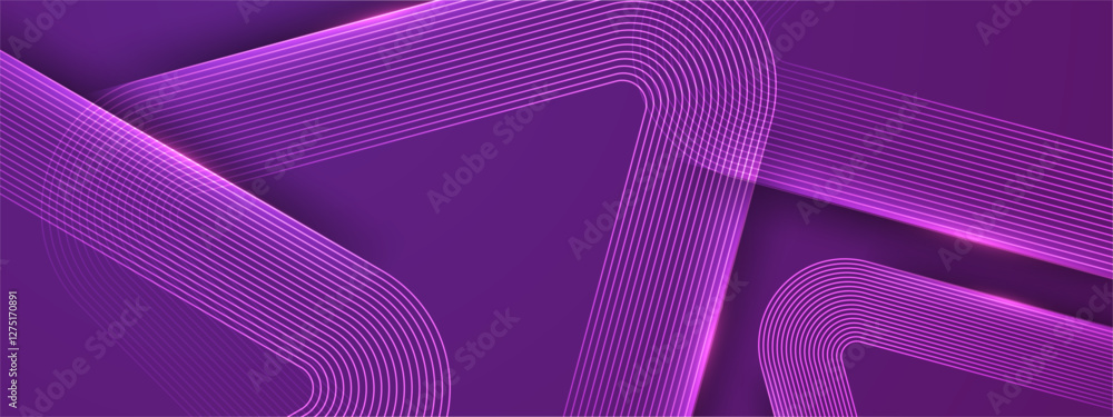 Aufkleber purple gradient background with curved lines and triangular shapes for business presentations, and g