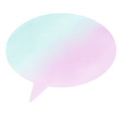 水彩調の吹き出し2色グラデーション水色とピンク/Watercolor-style speech bubble 2-color gradient Light blue and pink