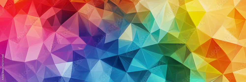 Poster colorful abstract background with a blue and red triangle. the background is made up of many differe