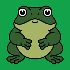 frog vector line art illustration