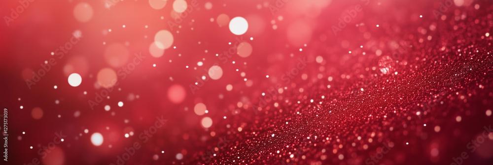 Poster red background with a lot of small red dots. the dots are scattered all over the background and are 