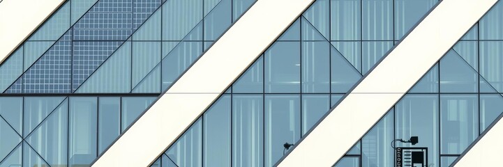 Fototapeta premium Abstract geometric patterns on the exterior of a sleek modern architecture building, abstract, design