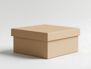 Beige box, studio, plain background, packaging