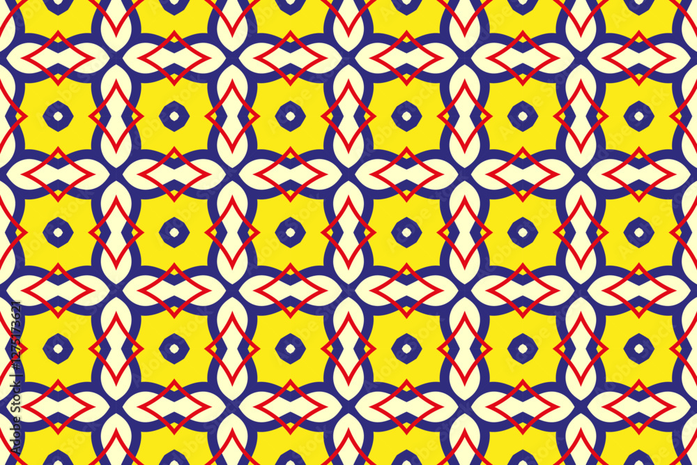Poster colorful seamless repeating pattern in abstract minimalist geometric style
