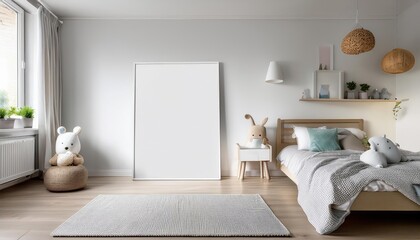 Vibrant Kids Bedroom Interior Design Idea Creative, Whimsical, and Colorful Poster Backdrop for a Cheerful Childhood Haven