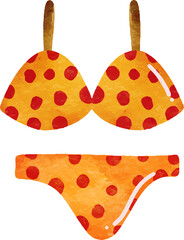 Watercolor Bikini for Summer Illustration
