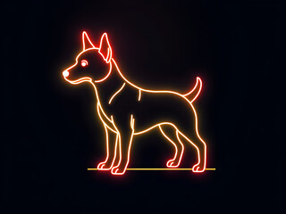 Fototapeta premium neon dog minimalistic illustration 