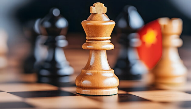 Chess king strategy, global competition, board game