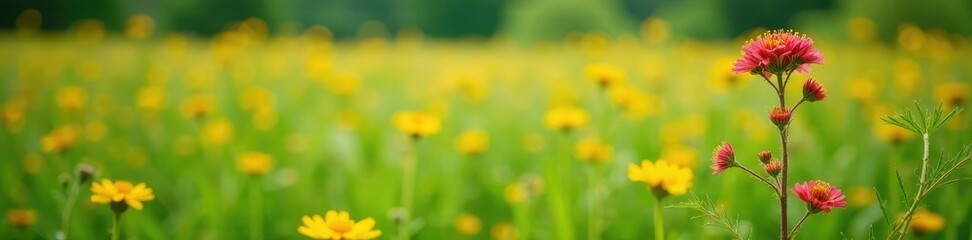 Eupatorium perfoliatum plant in a field of wildflowers, flowers, field, greenery
