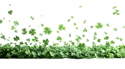 St. Patrick's Day, PNG, clover leaves, isolated on white, created with Generative AI technology
