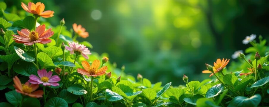 lush green foliage surrounds homalomena flowers, leaves, greenery, garden