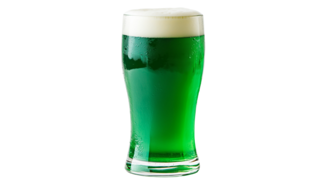 St. Patrick's Day, PNG, Glass of ale, isolated on white, created with Generative AI technology