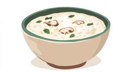 Creamy Mushroom Rice Soup in a Bowl