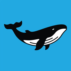 whale splash vector line art illustration