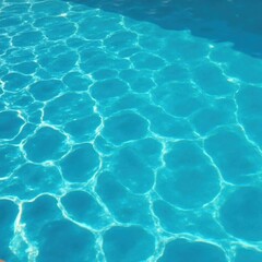 Fototapeta premium Ripples disturb the otherwise calm pool surface, pool water, clear water, sunlight