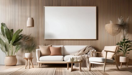 Scandinavian Style Living Room 3D Rendering Warm Wood Pastel Palette, Lightfilled Abode with Minimalistic Charm, Elevating Home Decor and Interior Design Inspiration.