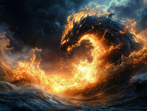 Taniwha Guardian flickering boundless currents