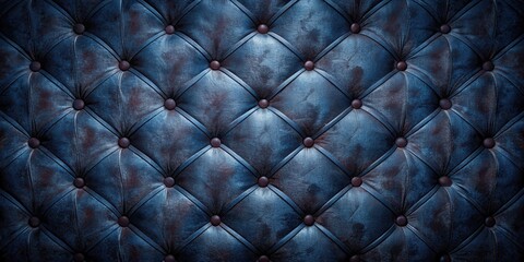 Fototapeta premium Deep Indigo Button-Tuft Upholstery Texture A Rich, Detailed Close-Up of Luxurious Fabric