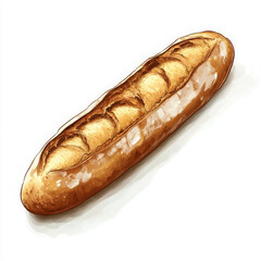 Freshly baked crusty loaf displays golden brown color appetizingly