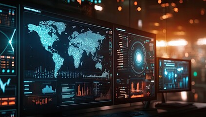 Global Monitoring Screens in a Control Room