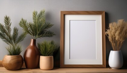 Contemporary Artistic Space Photo Frame Design Showcasing a Serene Forest Scene with Rich Greens and Gentle Light Rays Filtering Through the Canopy at Twilight, Perfect for Digital Art or Home