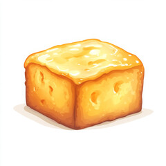 piece of cheese looks yummy and ready to be enjoyed with smile