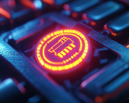 Futuristic RAM button on keyboard