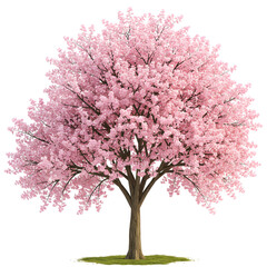 Naklejka premium Beautiful pink blossom tree isolated on black background providing serenity