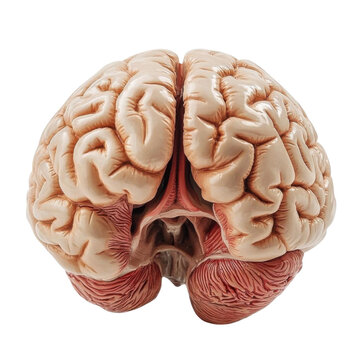 Human brain. Realistic 3d vector illustration isolated on transparent background.