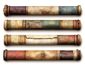 Antique Scrolls Set, Decorative, Vintage Style, Illustration, Stock
