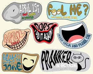 vector design, flat style, april fools theme, easy to edit, suitable for graphic design elements
