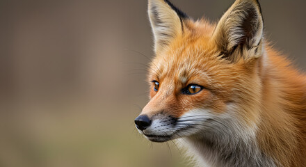 Fototapeta premium Majestic Red Fox Portrait: A Stunning Close-Up of Wildlife in its Natural Habitat