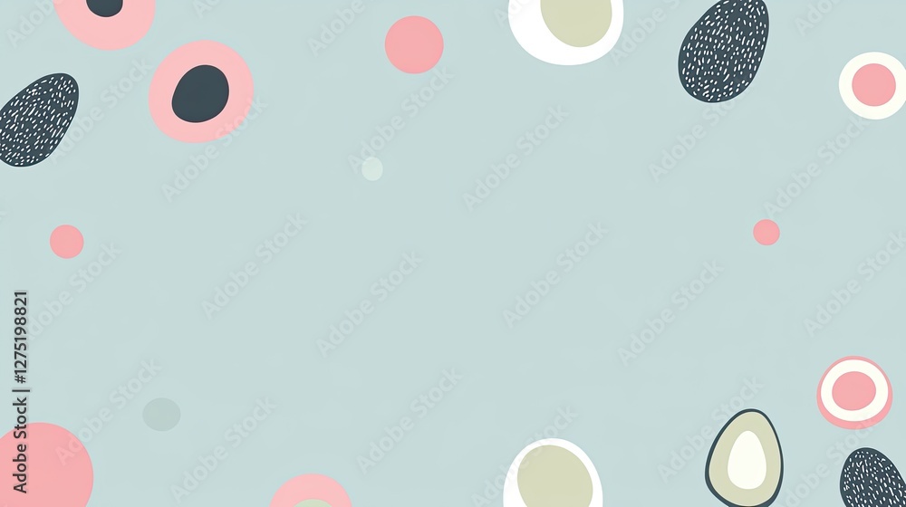 Aufkleber abstract shapes and colors on soft blue background for design use