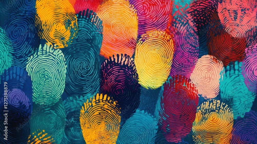 Canvas Prints colorful fingerprints creating vibrant abstract background artwork