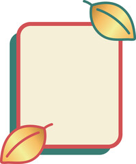 葉と角丸長方形の装飾枠
