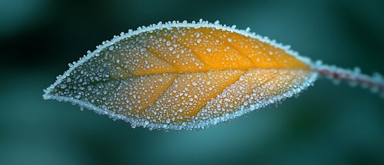 Frozen Autumn Leaf Close-up