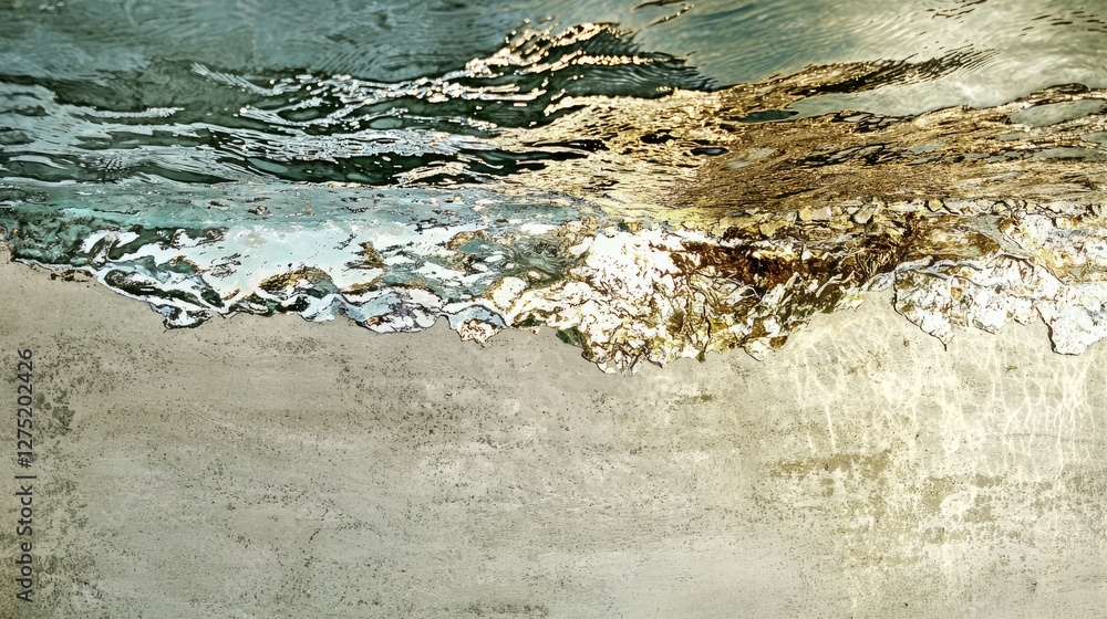 Poster abstract reflection of water surface with unique texture and light