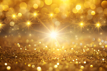 Obraz premium Golden Glitter Background. Sparkling Texture for Festive Designs