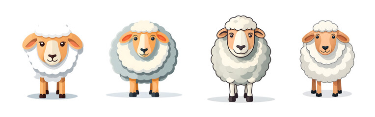 Adorable Cartoon Sheep with Fluffy Wool