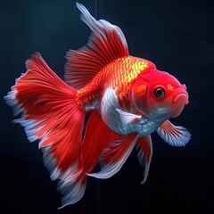 Goldfish on a Black Background