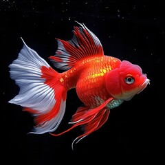Goldfish on a Black Background