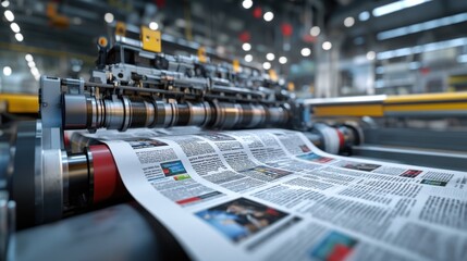 Newspaper printing press factory production line