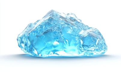 Obraz premium A clear, vibrant ice crystal glistening in bright light, showcasing intricate textures and reflections