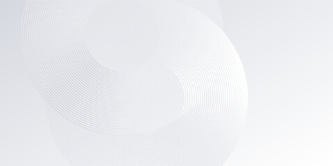 Simple white background with white circle lines digital future modern abstract simple