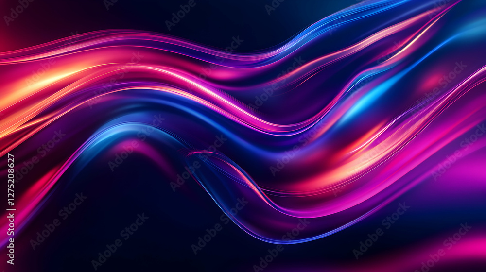 Poster captivating wave pattern with vibrant colors creating a futuristic and dynamic design