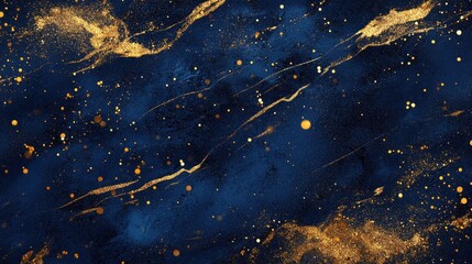 Blue and Gold Marble Surface