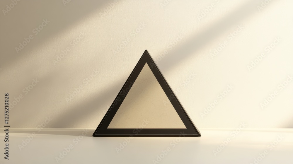 Poster triangular frame in minimalist setting