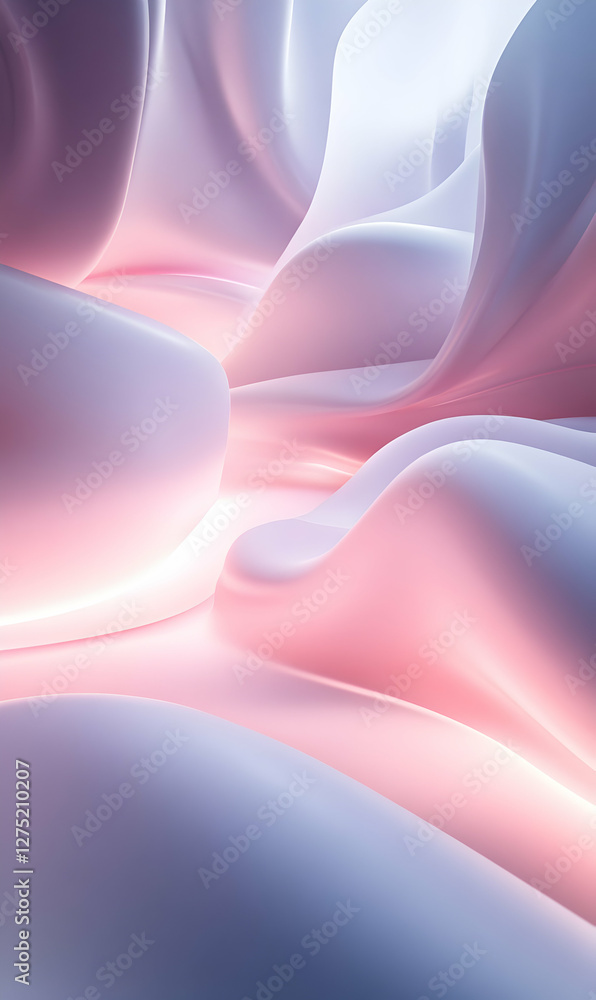 Aufkleber soft and dreamy abstract with gentle curves and pastel colors creating calming atmosphere